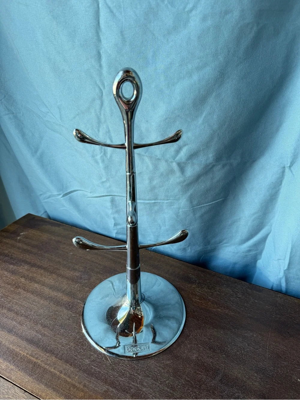 Bodum Chrome Metal Countertop Mug Tree Holder Stand 6 Hook Coffee Cup Hanger 15